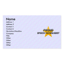 Proud Speech Pathologist Business Cards