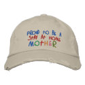Proud Stay At Home Mother Distressed Chino Cap embroidered hats