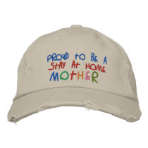 Proud Stay At Home Mother Distressed Chino Cap embroidered hats