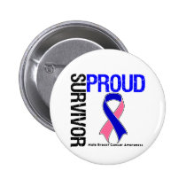 Proud Survivor - Male Breast Cancer Button