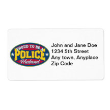Proud to be a Police Husband Shipping Label