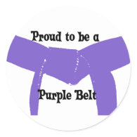 Proud to be a Purple Belt Round Sticker