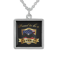 Proud to be a Veteran - Sterling Silver Pendant