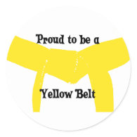 Proud to be a Yellow Belt Round Sticker