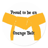 Proud to be an Orange Belt Round Sticker