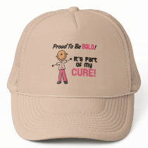 Proud To Be Bald Breast Cancer Stick Figure Hats