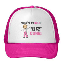 Proud To Be Bald Breast Cancer Stick Figure Hats