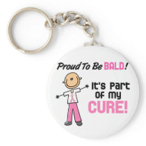 Proud To Be Bald Breast Cancer Stick Figure Key Chains