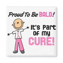 Proud To Be Bald Breast Cancer Stick Figure Fridge Magnets