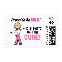 Proud To Be Bald Breast Cancer Stick Figure Stamp