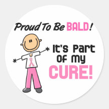 Proud To Be Bald Breast Cancer Stick Figure Sticker