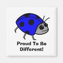 Proud To Be Different Blue Ladybug Refrigerator Magnets