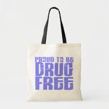 Proud To Be Drug Free 2 Light Blue Canvas Bags