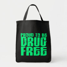 Proud To Be Drug Free 2 Light Green Bags