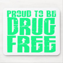 Proud To Be Drug Free 2 Light Green Mouse Pads