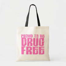 Proud To Be Drug Free 2 Pink Canvas Bag