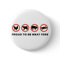 Proud To Be Meat Free Vegetarian Button button