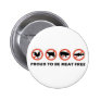 Proud To Be Meat Free Vegetarian Button Proud To Be Meat Free Vegetarian Button