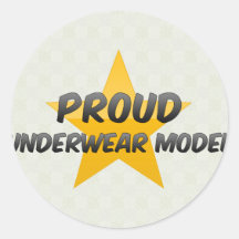 Proud Underwear Model Round Stickers