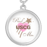 Proud USCG Mom Heart Pendant