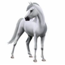 Proud White Stallion Holiday Ornament photo sculptures by twopurringcats Proud White Stallion Holiday Ornament photo sculptures