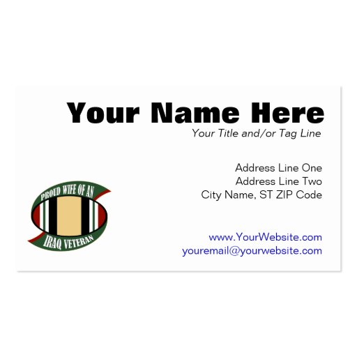 Proud Wife Business Card Template (front side)