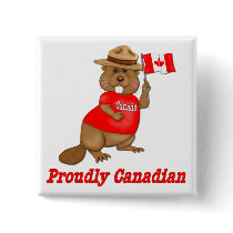 Proudly Canadian Beaver buttons
