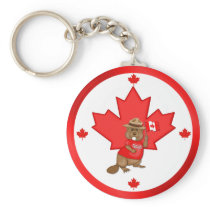 Proudly Canadian Beaver Key Chains