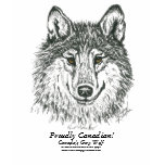 Proudly Canadian Grey Wolf Artist Sketch by Dawna
