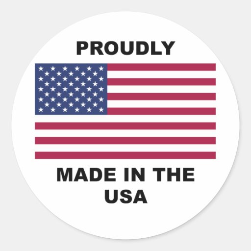 Proudly Made In The USA Classic Round Sticker Zazzle