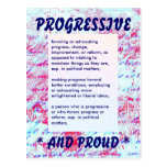 PROUDLY PROGRESSIVE postcard postcards