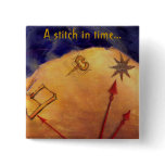 Proverb in Medieval Style, Acrylic Painting Button