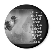Proverbs 30:5 BIBLE SCRIPTURE with Hummingbird magnets