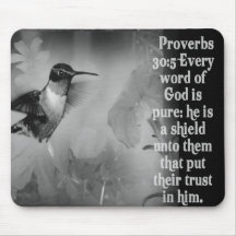 Proverbs 30:5 BIBLE SCRIPTURE with Hummingbird Mouse Mat