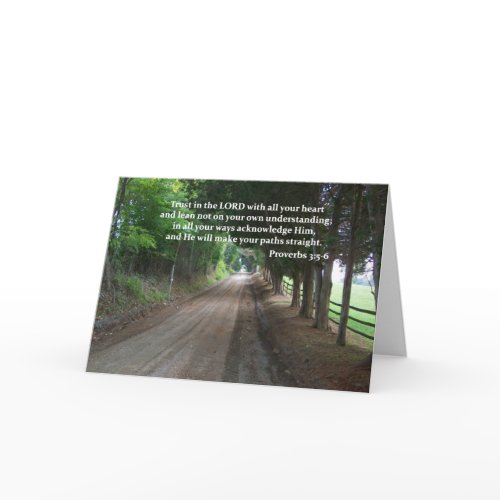 Proverbs 3:5-6 Christian Bible Verse Poster card
