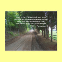 Proverbs 3:5-6 Christian Bible Verse Poster postcards by tshirts4christians Proverbs 3:5-6 Christian Bible Verse Poster postcards