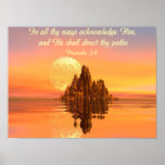 Proverbs 3:6 Bible Verse Christian Poster posters