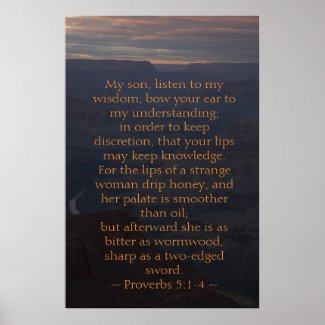 Proverbs 5:1-4 Poster print