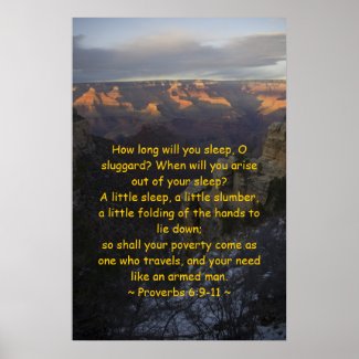 Proverbs 6:9-11 Poster print