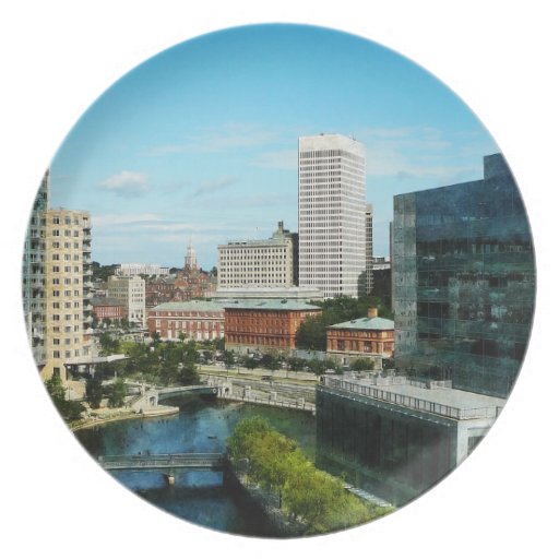 Providence RI Skyline Party Plates