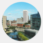 Providence RI Skyline Round Sticker