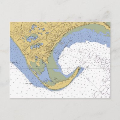 Provincetown MA Harbor Chart Postcard by sailorpatp