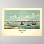 Provincetown Mass. 1877 Antique Panoramic Map Posters