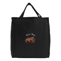 Prowling Leopard embroidered bags
