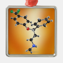 Prozac. Molecular model of the antidepressant Christmas Tree Ornaments