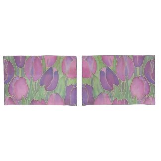 Prple Tulips Design Pillowcases