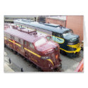 PRR E8A 5809 and ERIE E8A 833 at Steamtown cards