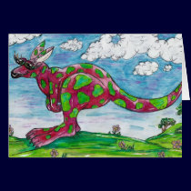 Prue the Pink Kangaroo Card cards