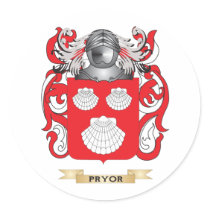 Pryor Coat of Arms (Family Crest) Round Sticker
