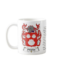 Pryor, Origin, Meaning and the Crest Coffee Mugs